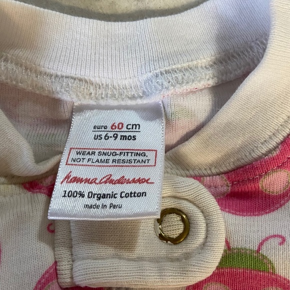 Hanna Andersson Sleeper Pajamas Pink Ladybug 6-9m - Picture 7 of 15